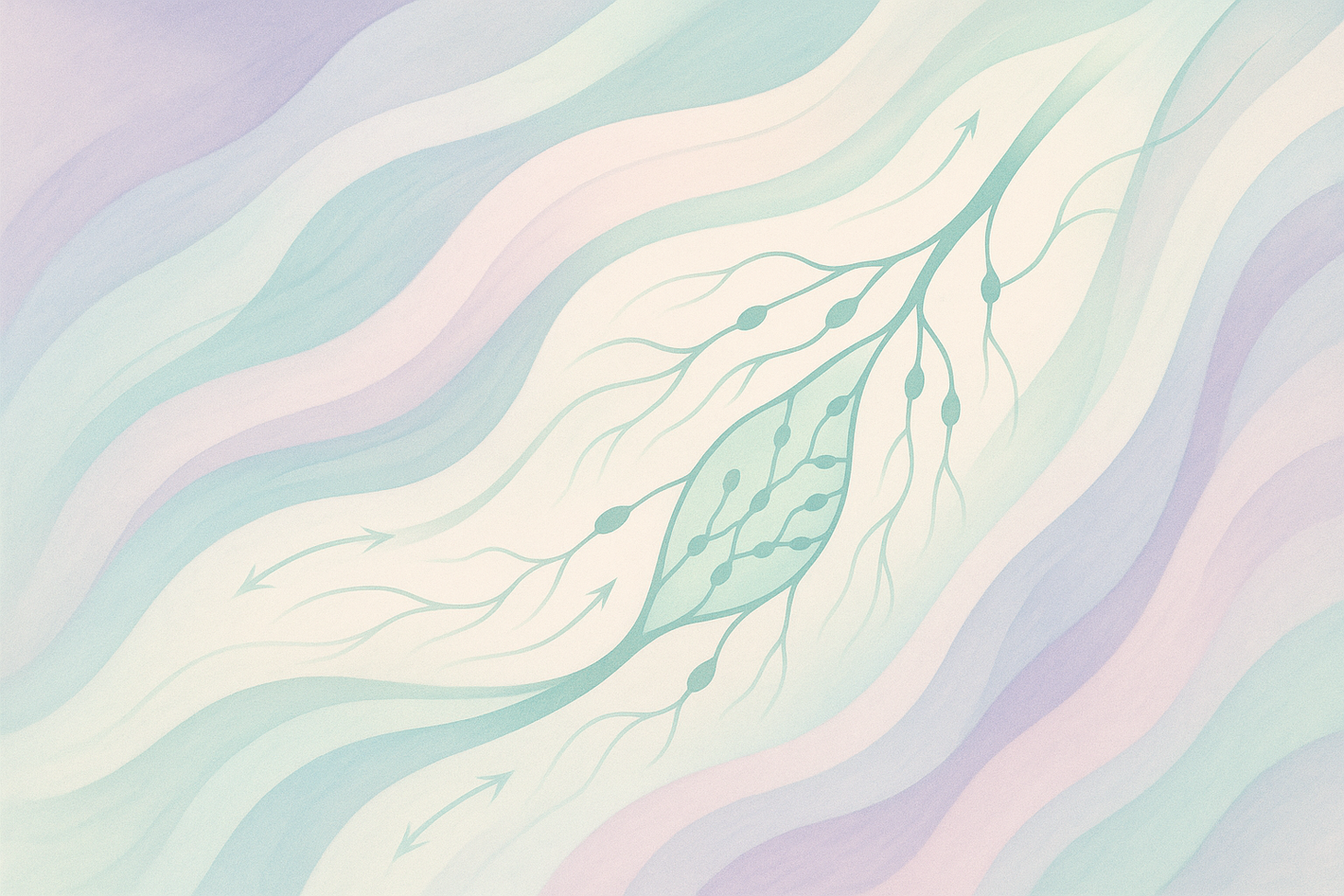 abstract, pastel coloured illustration of movement for lymphatic system