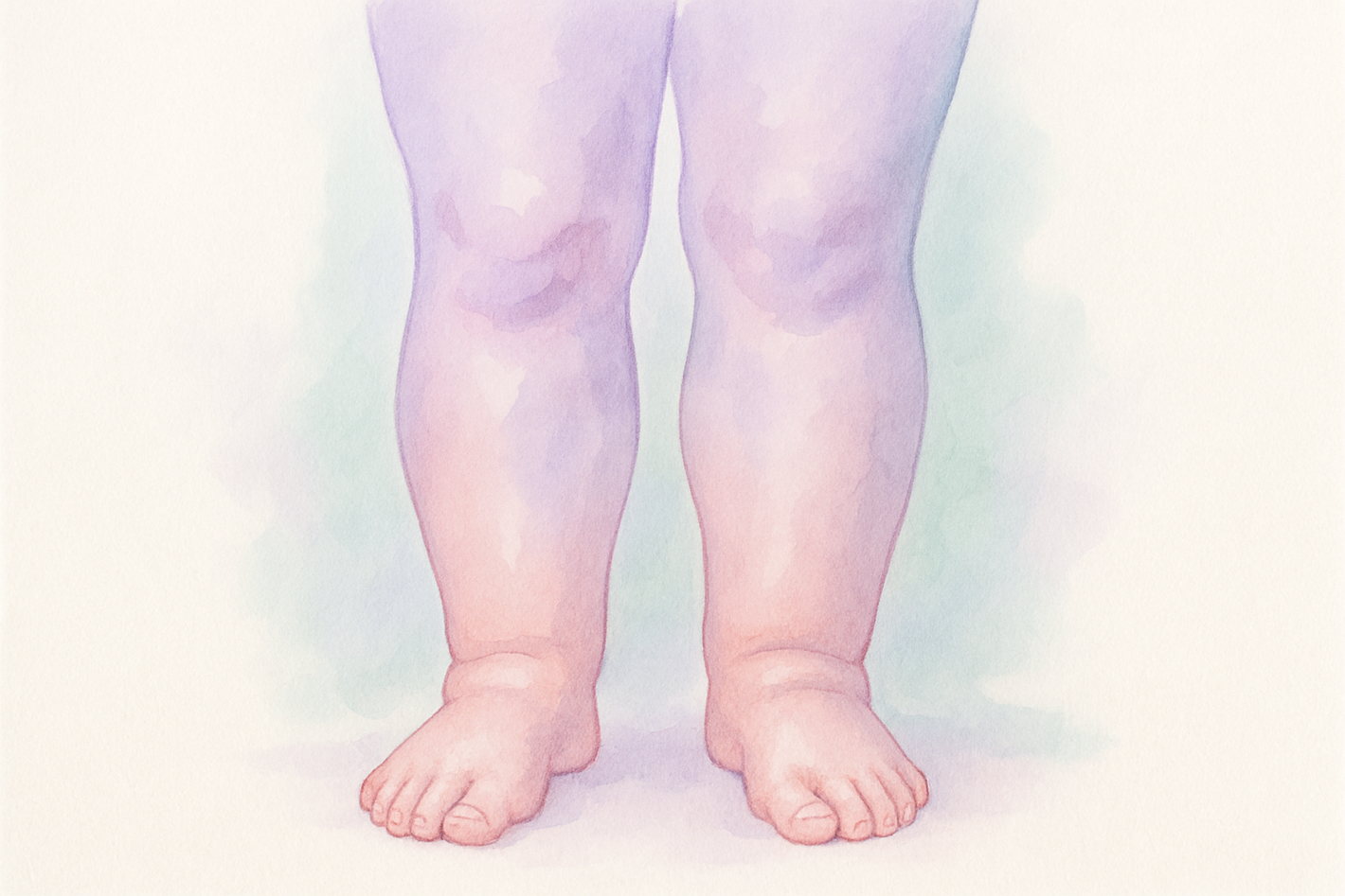 abstract, pastel coloured illustration of swollen, female legs